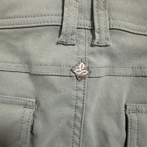 PrAna Halle Straight Smoky Blue Hiking Climbing Pants Stretch Roll-up Legs Sz 10 - Picture 4 of 13